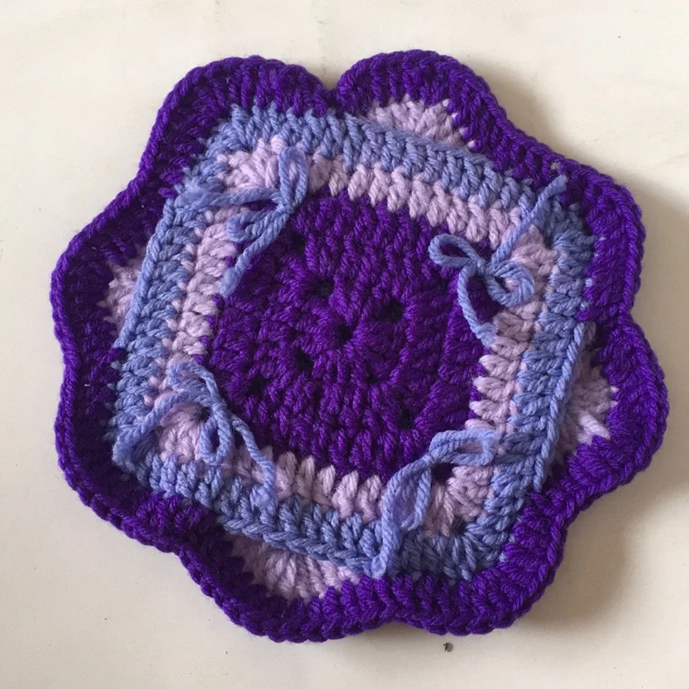 🐠 4 Handcrafted yarn pot holder/trivet/decoration